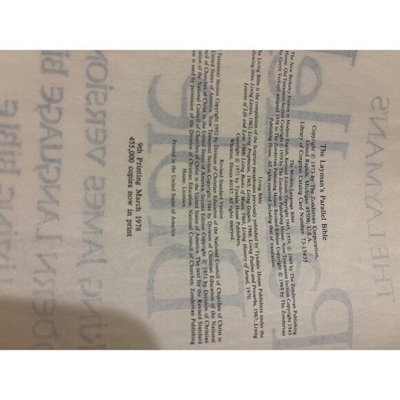 The Laymans Parallel Bible King James Modern Language Living Revised Standard Zo - Picture 5 of 7